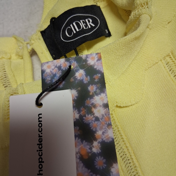 Cider Yellow Sleeveless Top with Lemon Embroidery - Picture 2 of 3